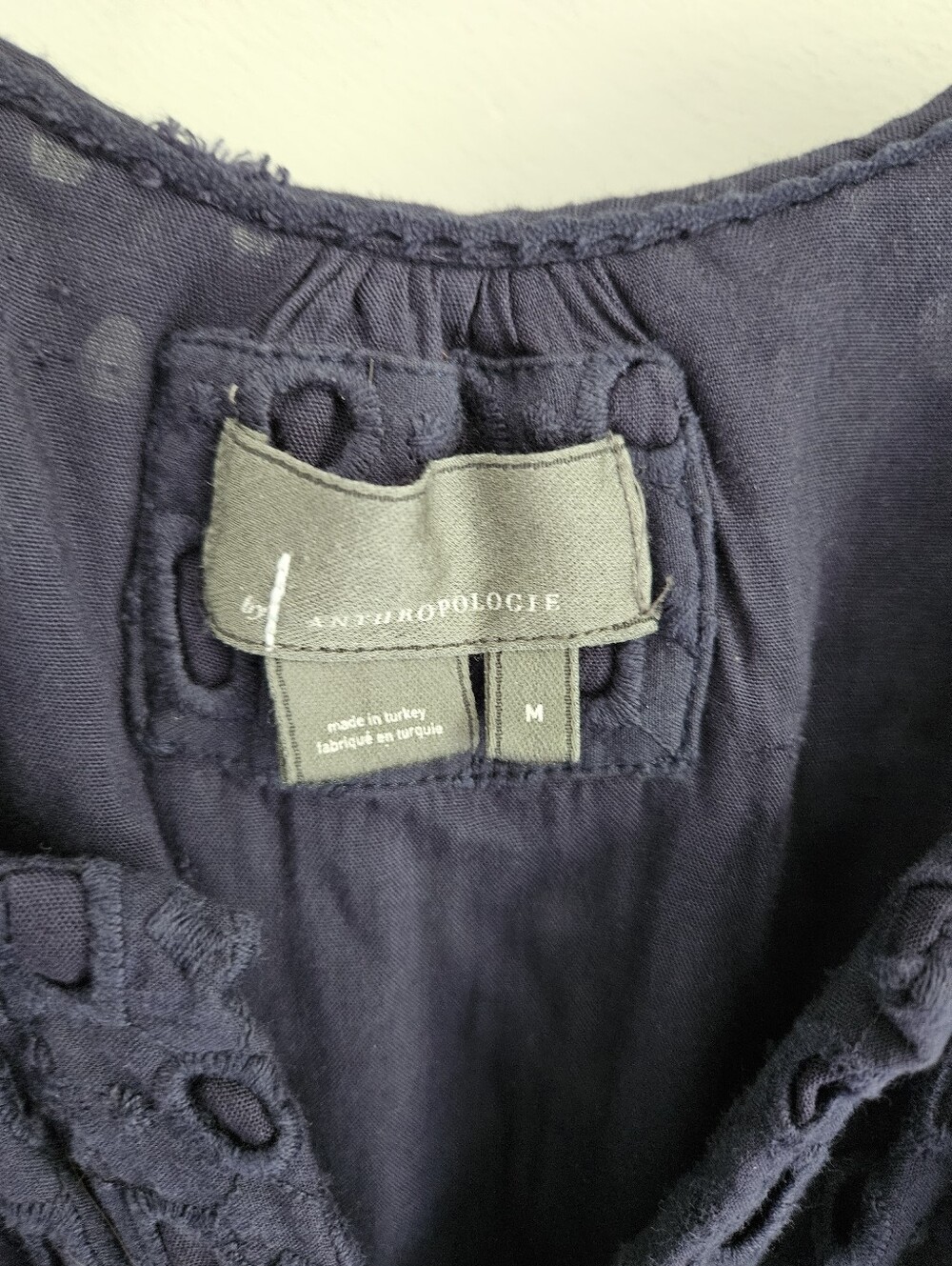 Anthropologie Navy Eyelet Somerset Mini Dress - Picture 5 of 6
